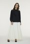 Elegant Black Shirt with Ruffle Flower Detail 0139 - 2