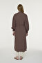 Zippered Belted Embroidery Detailed Brown Giy Çık 0011 - 7