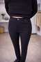 Black Lycra Skinny Pants with Sim Stripe Detail - 4