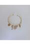 Open Adjustable Gold Bracelet with Heart and Seahorse Charms - 5