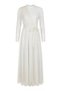 Silvery Tulle Detailed Belted Hijab Evening Dress 5704-08 White - 5