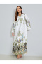 Printed Rhinestone Embellished Bell Sleeves Jalabiya - 3