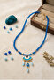 Blue Evil Eye Figure Natural Stone Necklace - 2