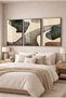 The Song of Nature: Earth and Green Paths 3-Piece Glass Painting Set with Black Metal Frame for Home and Office - 2