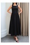 Thick Strapped Waist Tie Midi Dress - 3