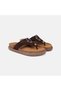 Women's Bitter Brown Colored Stone Suede Flip Flops