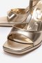 Women's Wide Heel Painted Heeled Sandals Gold Skin - 3