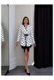 Keyymod Women's Belted Lace Detailed Half-Lined Polka Dot Stylish Jacket - 2