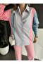 Design Jean Garnished Detailed Striped Shirt - 4