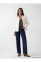 White Shirt Collar Oversized Women's Jean Jacket - 2