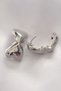 Brass Silver Color Minimal Curved Heart Earrings 5886 - Eterna9513-9377 - 2