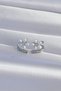 Brass Silver Color Zircon Stone Curved Pearl Flower Earrings 5886 - 2