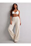 Low Waist Wide Leg Cordless Loose Fit Comfortable Women's Trousers - 6