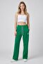 Green Printed Wide-Leg Sweatpants