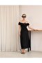 Black Polka Dot Princess Collar Viscose Dress - 2