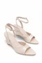 Women's Heeled Shoes 00125001 Beige Patent Leather