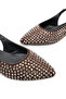 Bitter Brown Suede Stone Women's Ballerina Pointed Toe Open Back Shoes - 3