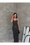 Women's Strappy Polka Dot Patterned Long Dress - 6