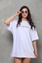 Women's Printed T-Shirt Short Sleeve Crew Neck Oversize Comfortable Fit Casual T-Shirt - White Mariposa Sec - 2