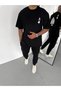 Men's Printed T-Shirt Short Sleeve Crew Neck Regular Fit Comfortable Fit Casual T-Shirt - Black Mariposa