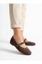 Women's Brown Single Strap Soft Sole Stylish Comfortable Daily Ballet Shoes