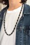 8 mm Onyx (Black Agate) & Black Labradorite Natural Stone 70-80 cm Long Men's Necklace (with Bracelet as a Gift) - 2
