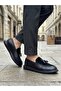 Aba0005 New Season Thick Soled Black Suede Loafer Shoes - 6