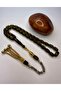 Oil Green Antique Design Tasseled Fire Amber Prayer Beads - 3
