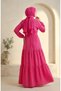 Hakim collar polka dot hijab dress 0290-01 pink - 5