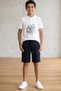 6-15 Years Old Boys' Printed Polo Collar T-Shirt and Tie-Waist Shorts Two-Piece Set Summer Casual Combination - 4