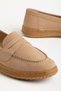 Genuine Leather Nubuck Women's Casual Shoes Beige College Model Honey Sole - 3