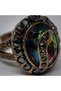 Bronze Vintage Women's Ring Authentic Copper Jewelry Mystic Topaz Stone with Margazite Oval Model Adjustable - 2
