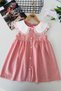 My Little One's Cicileri Gingham Heart Buttoned Collared Dress for Girls - Salmon