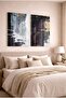 Luxury Anthracite and Gold Foil Patterned Decorative Glass Painting Set of 2 - Office and Home Painting - 3