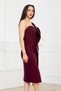 Stone Detailed Atlas Pencil Dress - Cherry - 4
