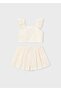 Girl's Strappy Shorts Set Cream