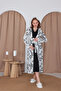 Black Lace Design Strappy Cotton Maternity Nightgown-2-Piece Set - 8