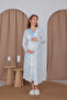 Blue Lace Design Strappy Cotton Maternity Nightgown-2-Piece Set - 3