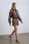 Women's Bohemian Ethnic Patterned Fabric Shorts with Belt High Waist - Anatolian - 2
