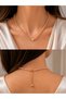 Certified Real Salmon Pearl Heart Detailed Drawstring Adjustable Women's Necklace and Bracelet Jewelry Set - Elegant Design - 6