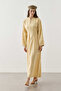 Linen Pleated Zippered Dress Yellow - 2