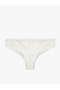 Lace Ruffle Detailed Comfortable Fit Bridal Brazilian Panties - 7
