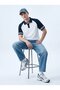 Contrast Detailed Buttoned White T-Shirt