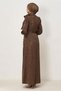 Belted Satin Jacquard Dress 46411 - 5
