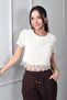 Women's Embroidered Lace Short Blouse