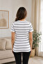 Maternity Striped Cotton Stretch Fabric T-Shirt - 3