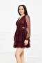 Layered Mini Lace Dress - Bordo - 3