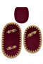 Plum 3-Piece French Lace Luxury Bath Mat Non-Slip Dowry Oval Bath Mat Set Lauris - 2