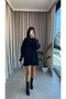 Women's Comfortable Turtleneck Sweater and Pleated Mini Skirt Two-Piece Knitwear Set - 3