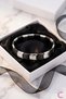 Black Silver Color Men's Stainless Steel Italian Charm Bracelet 18cm - Italian Bracelet with Charms - 2
